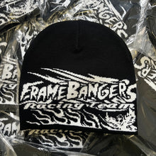 Load image into Gallery viewer, One Sided “Racing Team” Beanie Black &amp; White
