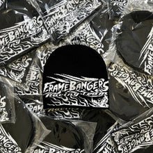 Load image into Gallery viewer, One Sided “Racing Team” Beanie Black &amp; White
